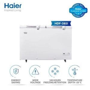 Haier 13.60 Cu Ft / Inverter / Double Door Series / HDF-385I ( Inverter + Balanced Cooling + Super Freeze Function + Twin Cabinet ) Deep Freezer